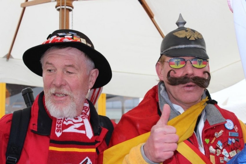 Немецкие болельщики на мужском биатлоне (9 марта)