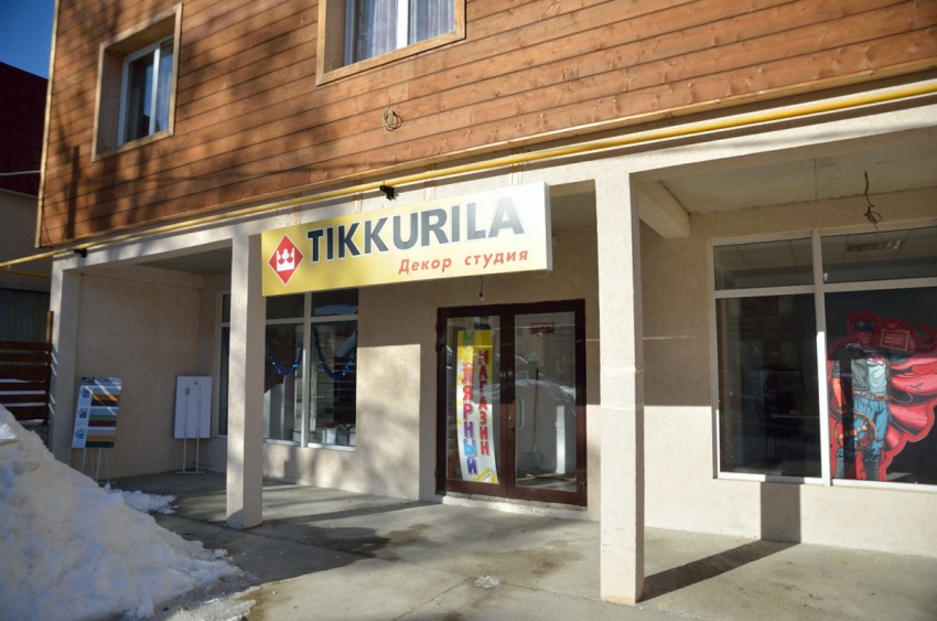 Магазин красок Тиккурила в Красной Поляне. Фирма: Арт Колор Сочи