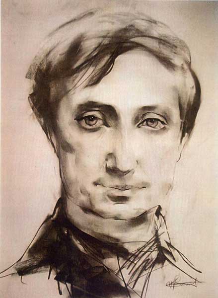 Графический портрет углем с натуры