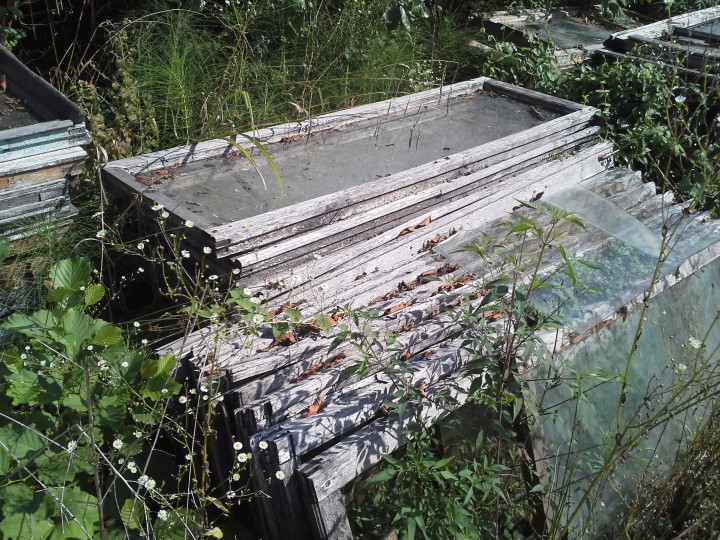 Старые дервянные окна со стеклами