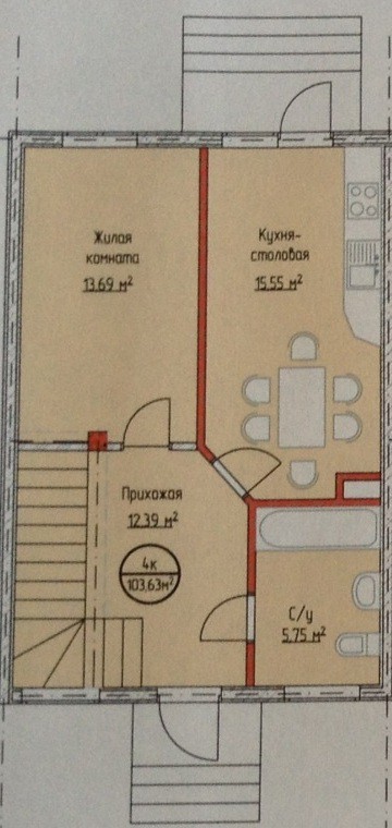 Продаю отличный Таунхаус 108 кв.м всего за 3.500.000 руб. Собств