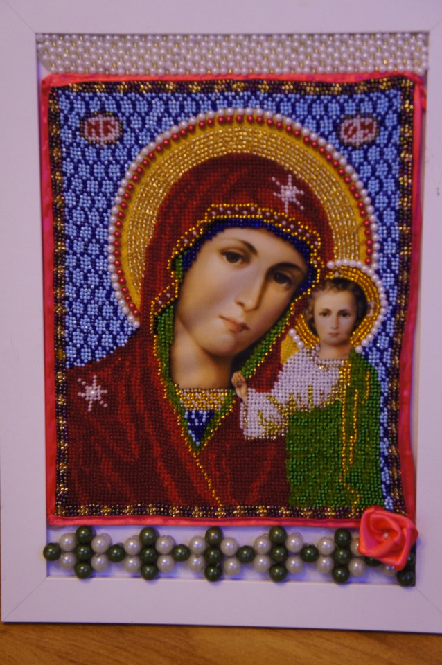 Икона и картина бисером (нитками). Ручная работа.  Вышивка бисер