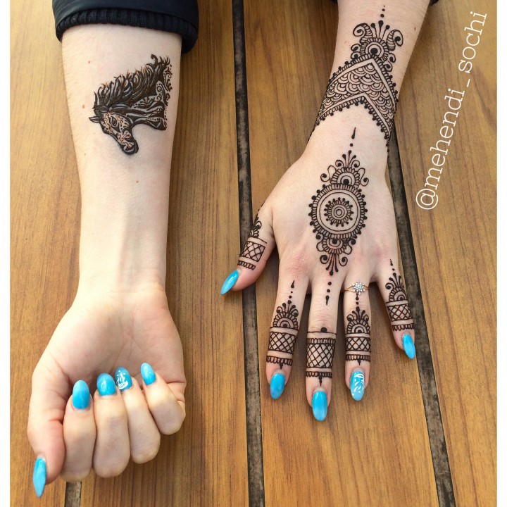 Роспись хной, свадебное мехенди, временные тату