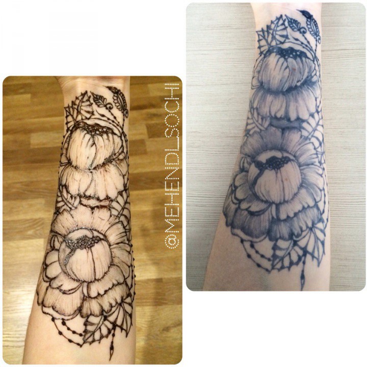 Роспись хной, свадебное мехенди, временные тату