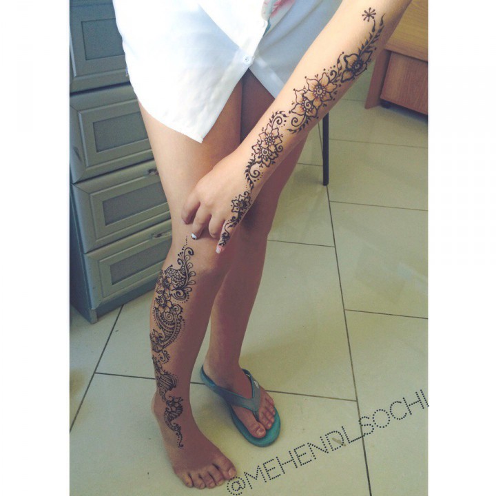 Роспись хной, свадебное мехенди, временные тату
