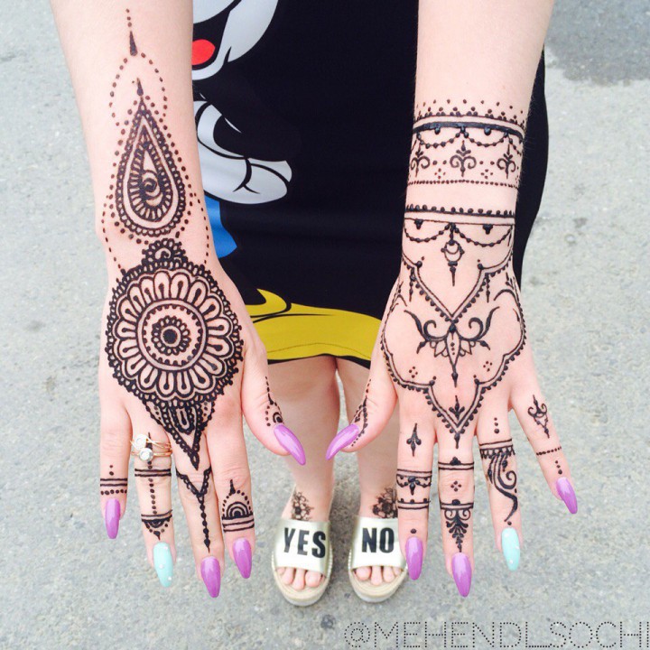 Роспись хной, свадебное мехенди, временные тату