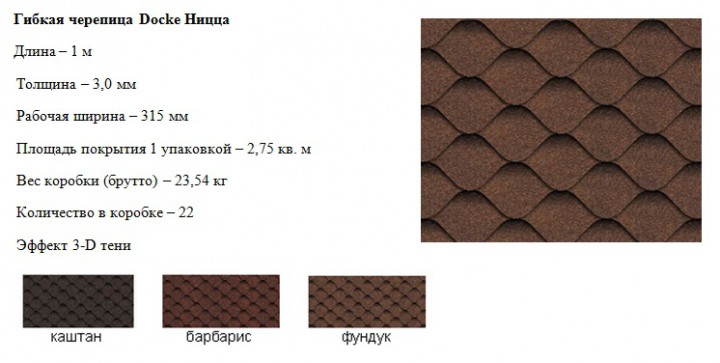 Гибкая битумная черепица Döcke для скатных кровель.