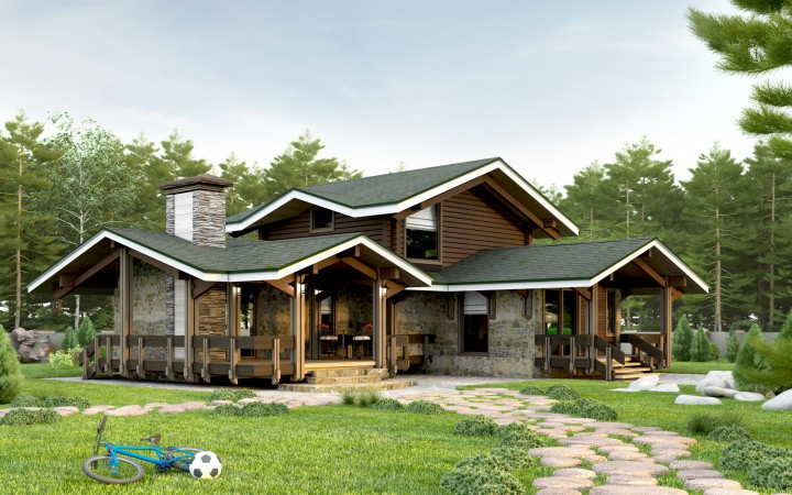 Лучшие дома из клееного бруса и оцилиндрованного бревна.