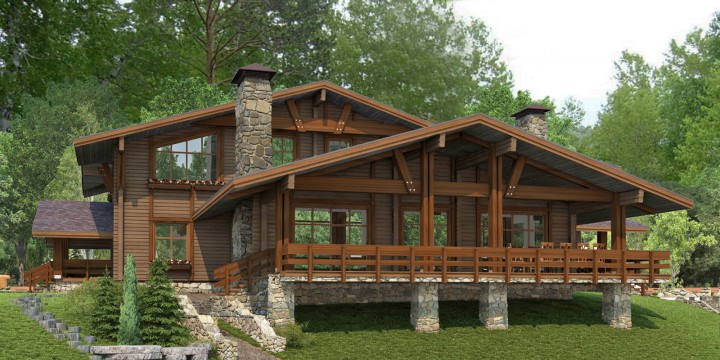 Лучшие дома из клееного бруса и оцилиндрованного бревна.