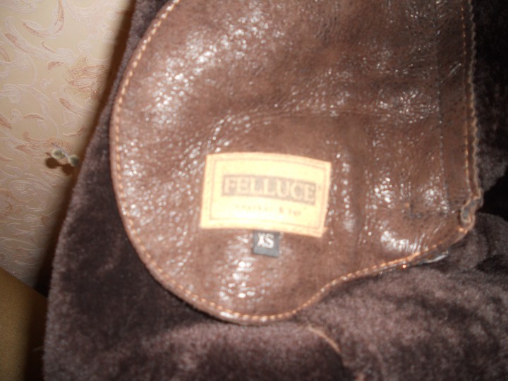 Удлиненная дубленка/мех енот