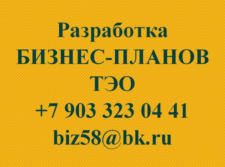 Инвестиционный проект, бизнес-план для кредита в Сочи