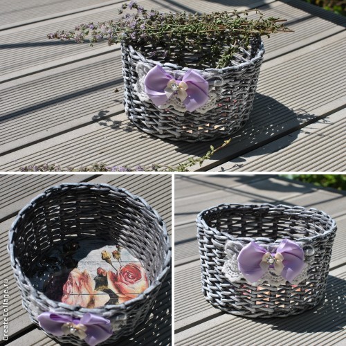 Корзинки из бумажной лозы ручной работы