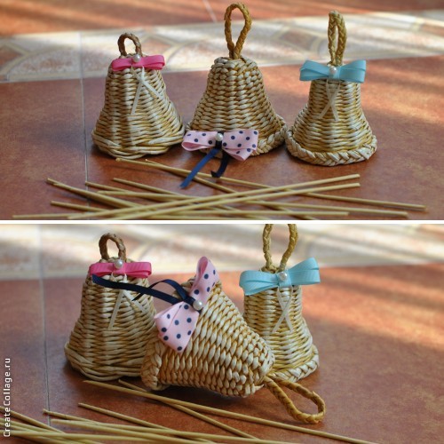 Корзинки из бумажной лозы ручной работы