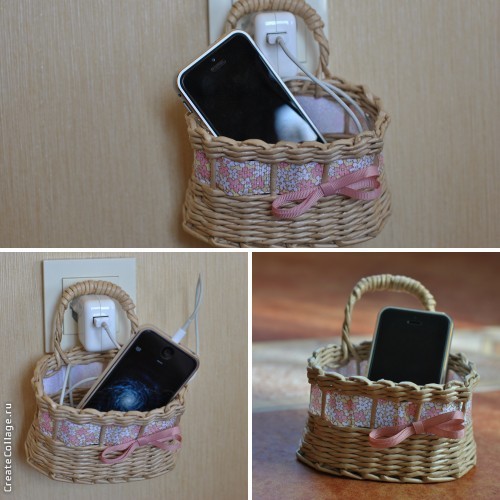 Корзинки из бумажной лозы ручной работы