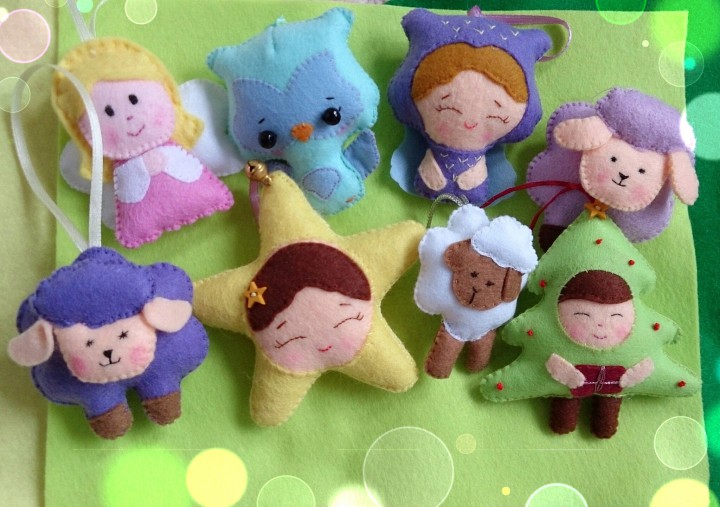 Ёлочные игрушки из фетра 
