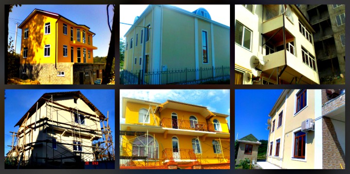 фасадные работы, отделка стен, потолки, полы