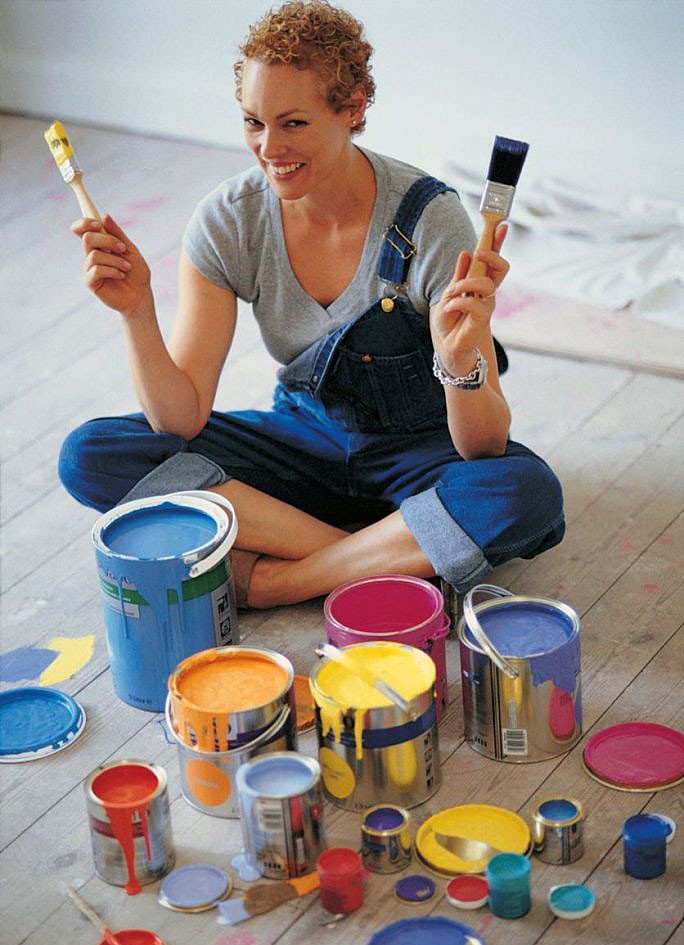 Краски, эмали, резиновая краска.