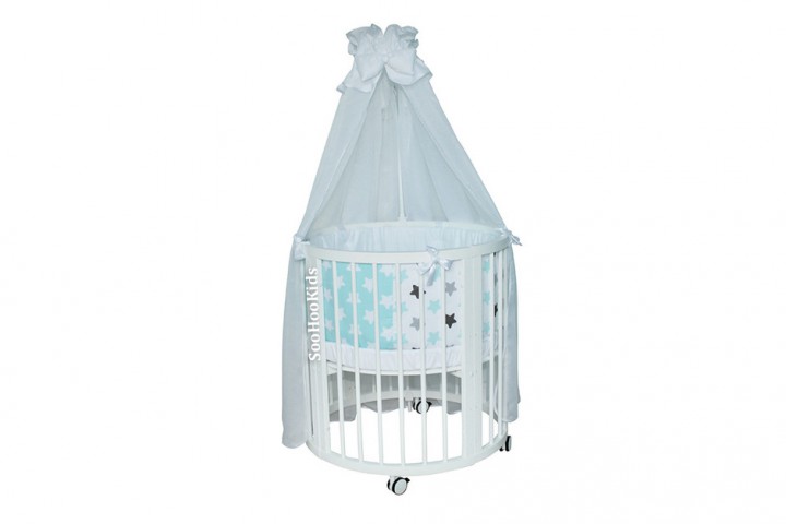 Овальная Детская кроватка - трансформер 8 цветов