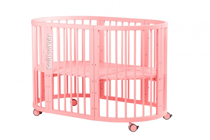 Овальная Детская кроватка - трансформер 8 цветов