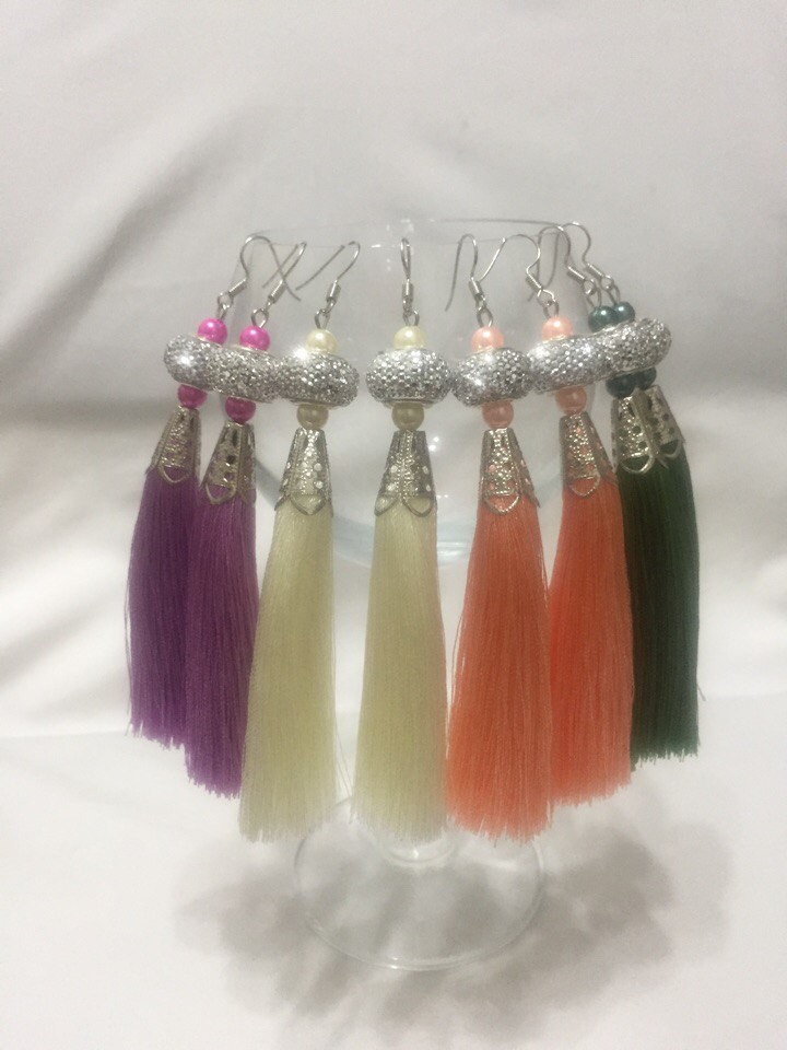 СЕРЬГИ КИСТИ РУЧНОЙ РАБОТЫ