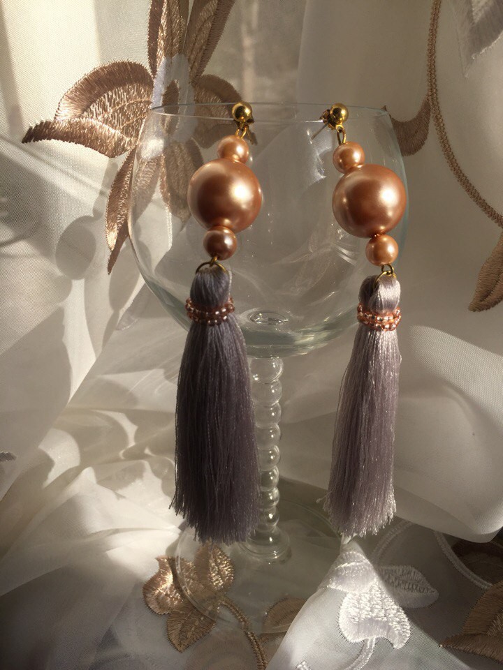 СЕРЬГИ КИСТИ РУЧНОЙ РАБОТЫ