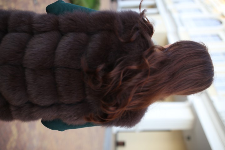 Жилет из песца + натур замша ЛЮКС